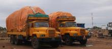 Trucks loaded with commodities 