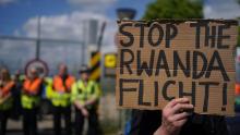 placard from protestor in London